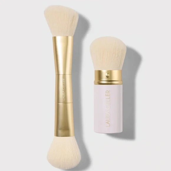 Laura Geller Limited Edition Face It All 2PC Face Brush Set NIP - Picture 2 of 6